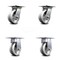 Service Caster 5 Inch V Groove Semi Steel Caster Set with Roller Bearings 2 Swivel 2 Rigid SCC SCC-35S520-VGR-2-R-2 - alternate 1